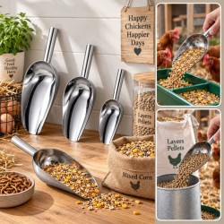Your Happy Chicken Stainless Steel Scoop Set - Durable and Convenient